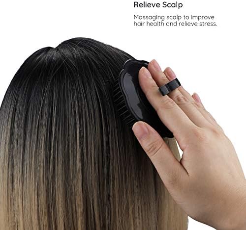 Segbeauty 2pcs Scalp Massage Shampoo Brush, Massage Hair Brush Floriated Shower Comb for Deep Cleaning Hair Men’s Hand Brush Growth Beard Brush Pet Grooming Brushes (Black) - Image 5
