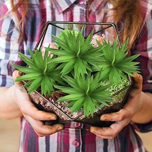 8 Pcs Artificial Succulents Unpotted Outdoor Agave Plants, Green - Image 6
