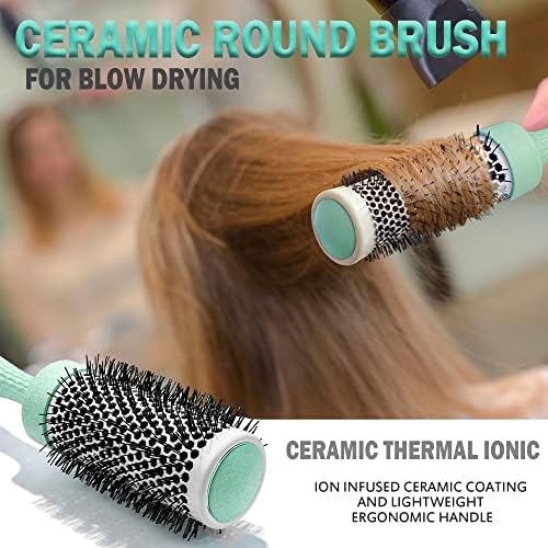 Fiora Naturals Hair Brush Set for Women, Detangler, Round Brush and Comb - Image 2