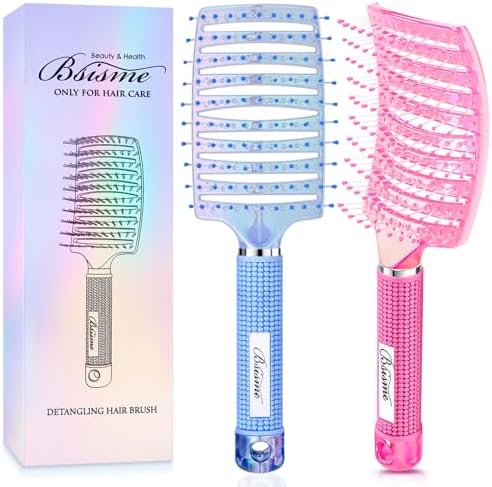 Bsisme Hair Brush Set, Curved Vented Hairbrush for Faster Blow Drying by Bsisme
