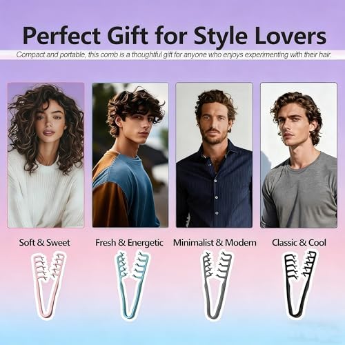 Texture Comb Volumizing Comb, Volumizing Fluffy Texture Styling Comb for Men and Women, Maximum Root Lift Tool, Non-Slip Grip, ABS Plastic with Textured Grip Tool (Gray) - Image 4