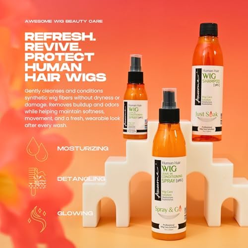Awesome Human Hair Wig Care Kit, Shampoo & Conditioner Spray, 3-Pack - Image 2