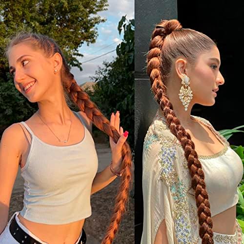 34'' Ponytail Extension with Hair Tie Straight Wrap Around Hair Extensions - Image 5