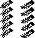Chinco Black 24 Pcs Double Grip Hair Metal Snap Clips,2 Inch by Chinco