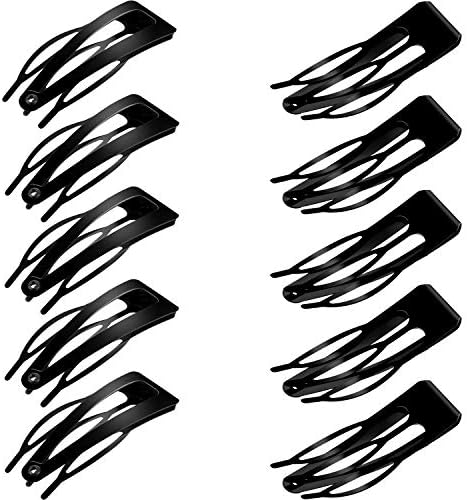 Chinco Black 24 Pcs Double Grip Hair Metal Snap Clips,2 Inch by Chinco