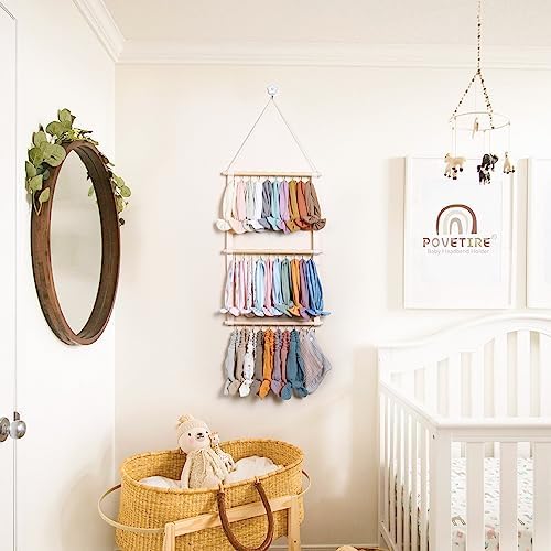 POVETIRE Headband Holder Bow Organizer for Girls, Baby Head Bands Storage - Image 2