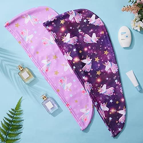 FIOBEE Microfiber Hair Towel Wrap for Kid Girls Rapid Drying Hair Turbans - Image 6