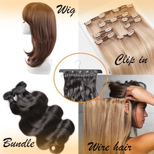 Extra Long Wood Hair Extension Holder for Hair Styling and Storage - Image 6