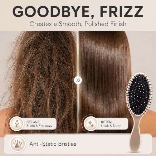 Earth & I Premium Rosegold Oval Hairbrush: Wet & Dry Detangling Brush - Image 4