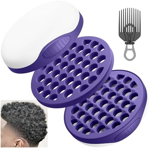 FIABC Silicone Curl Brush,Africa Comb,Magic Curly Hair Brush Twist Hair,Afro Pick,Men Women Boys Girls Wave Curler Tool,1 Set (Purple) by FIABC