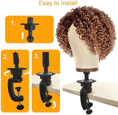 3PCS Wig Mannequin Head Stand,Wig Head Stand Clamp,Mannequin Head Holder - Image 6