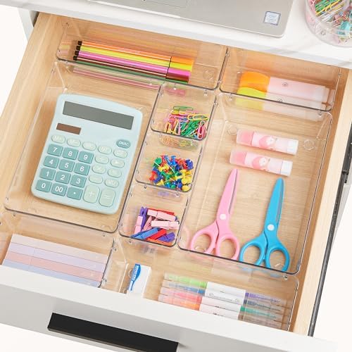 Vtopmart 28 Pack Clear Drawer Organizer Bins, 4 Sizes Storage Trays - Image 4
