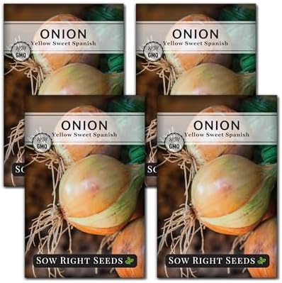 Sow Right Seeds-Yellow Sweet Spanish Onion Seed for Planting Vegetables 4pk by SowRightSeeds