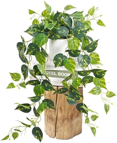 Fake Plants, Artificial Plants Indoor, 34" Fake Hanging Pothos Vines, 1Pc by Waipfaru