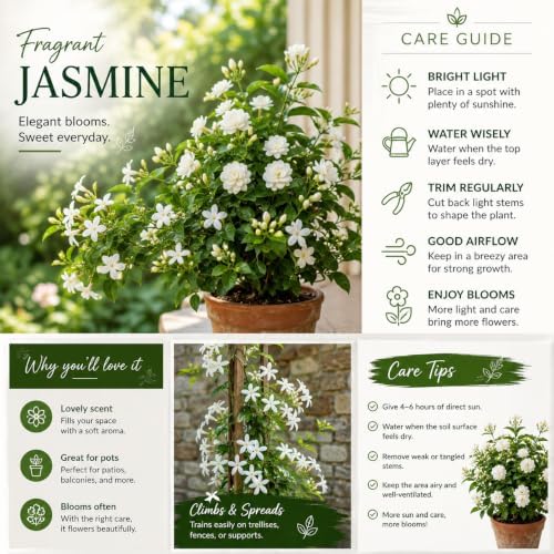 2 Grand Duke Arabian Jasmine Plants, Indoor Outdoor Flower, 4-9 Inches - Image 4
