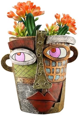 Midogaigai Abstract Face Planter Pots for Indoor Plants&Flowers Home Decor by Midogaigai