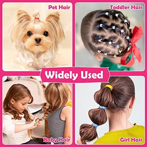 28 Colored Rubber Bands for Hair, 1500 Pcs Small Girls Elastic Ties With 6 Styling Tools - Colorful Accessories for Baby Toddlers Kids - Image 7