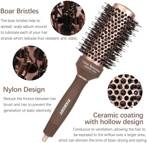 Round Hair Brush for Blow Drying,Curling,Styling for Women and Men,Wet/Dry - Image 3
