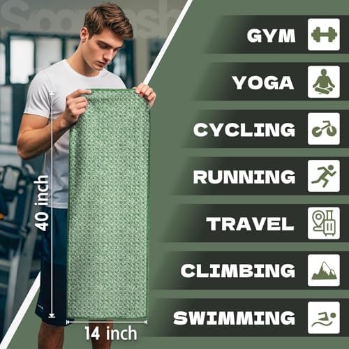 Microfiber Gym Towels for Showering Working Out Quick Dry Negative ions Large Middle Small Sizes Lightweight Gym Towel for Men Women Tennis Sports Towels for Body Hot Yoga Fitness Essentials - Image 2