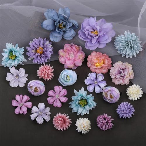 23 PCS Flower Hair Clip for Women Pink Purple Floral Hair Barrettes for Girls Rose Bride Barre Hair Accessories for Wedding - Image 6
