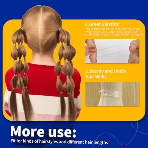 Teenitor 2000Pcs Clear Hair Ties Small Hair Elastics Rubber Hair Bands - Image 4