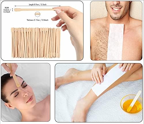 Mibly 4 Style 400 Pcs Assorted Wooden Wax Sticks for Body Legs Face and Small Medium Large Sizes Eyebrow Waxing Applicator Spatulas for (400 Piece Set) - Image 6