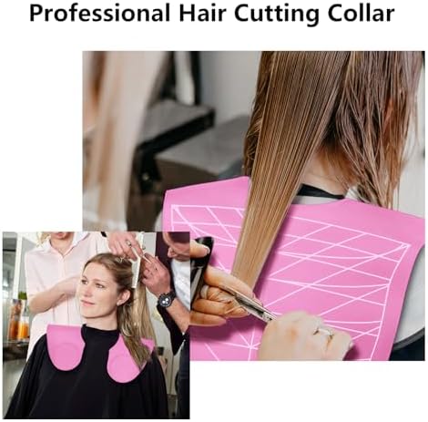 Waterproof Silicone Hair Cutting Guide Collar with Guidelines, Pink - Image 7