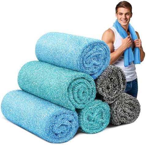 Microfiber Gym Towels for Showering Working Out Quick Dry Negative ions Large Middle Small Sizes Lightweight Gym Towel for Men Women Tennis Sports Towels for Body Hot Yoga Fitness Essentials by SOOWASH