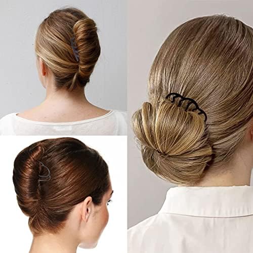 8 Pieces Hair Side Combs, Metal Hair Fork Clip Hair Pins for Buns Hair Updo U-Shape Hair Sticks for Women Hair Styling Tool Accessories - Image 2