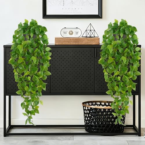 Waipfaru Fake Hanging Plants, 2Pcs Artificial Potted Plant Pothos - Image 6