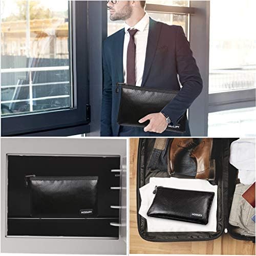 Hodufy Fireproof Money Bag - 10.6"x6.7" & 5"x8" Small Fireproof Bags, Bank Deposit & Passport Safe Storage Envelope - Image 2