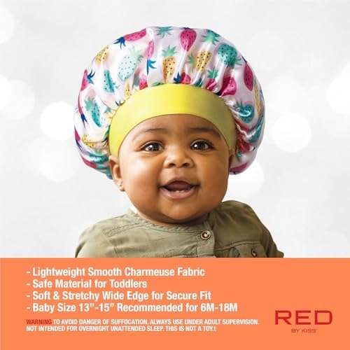 Red by Kiss Baby Satin Bonnet Sleep Caps Hair Wraps Hair Bonnet - Image 5