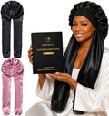 Isshin Beauty Satin Hair Bonnet for Sleeping Women: Dual Sleeve 2 in 1 Long Hair Protector Anti Frizz Sleep Cap by IsshinBeauty