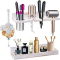 Wall Mount Hair Tool Organizer, 2 Tier Rustic Wooden Blow Dryer Holder by MRPAPAMakeLifemoreEasy