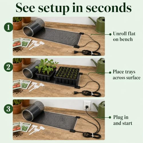 Seedling Heat Mat 11 in x 24 in, Even Heating, Water-Resistant Pad - Image 5