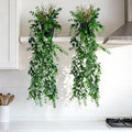 Artificial Hanging Plant 2 Pcs Faux Eucalyptus Vine Ivy Vine Faux Plant Fake Potted Greenery for Wall Living Room Home Shelf Office Bathroom Outdoor Indoor Decor (Type 5) by Yarmare