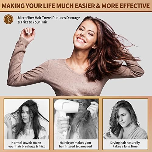 NEXCOVER Microfiber Hair Wrap, 2 Pack Grey 9.8 inch x 25.5 inch, Turbans Ultra Absorbent Fast Drying Head Towels for Long, Curly, Thick Frizzy Hair - Image 6