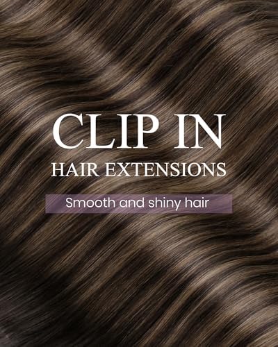 LaaVoo Human Hair Clip in Extensions 12in Remy Soft Balayage Brown - Image 4