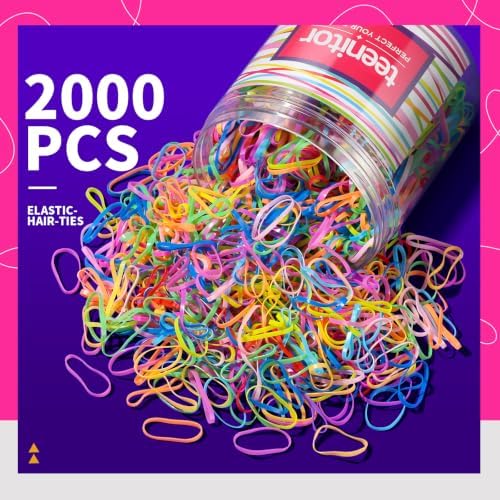 Teenitor 2000 Colorful Hair Ties Small Mini Hair Elastic Rubber Hair Bands - Image 2