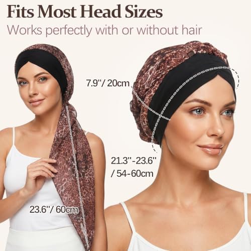 Ababalaya Satin Lined Head Wrap Chemo Headwear for Women - Image 3
