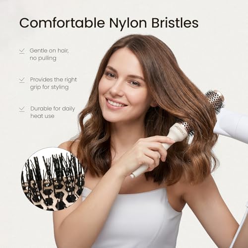 AIMIKE NaturaVol Round Brush for Blow Out, 1.3" Small Brush for Short Hair - Image 5