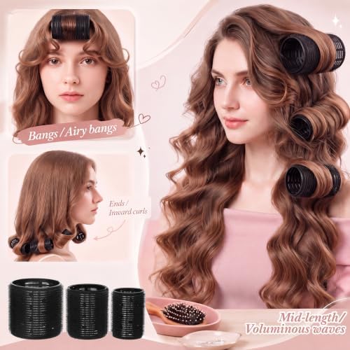 Therwen 18 Pcs Thermal Hair Roller for Women with Long Hair,Black - Image 5
