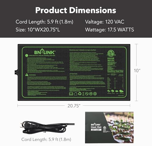 BN-LINK 10" x 20.75" Seedling Heat Mats for Seed Starting Plant Germination - Image 5