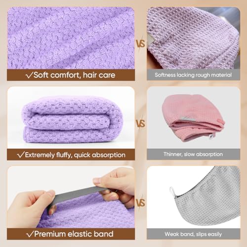 HOMEXCEL 5PK Microfiber Hair Towels, 40x20 in, Fast Drying for Long Hairs - Image 4