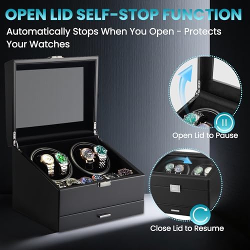 4 Watch Winder and 6 Storage with Jewelry Drawer - Image 5