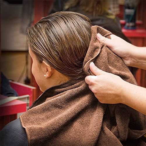 TASALON Microfiber Salon Hair Towels 10 Pack, 29" x 16" Ultra-Soft - Brown - Image 6