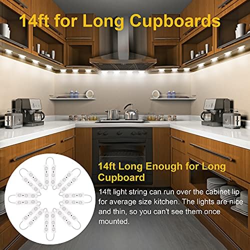 Flexible Jewelry Showcase Lights Kit, 14FT Adhesive Led Light for Display Case with Power Adapter, Dimmable Bright White Under Counter Light, 90 LEDs for Kitchen Cabinets Cupboard, 1800lm, 6000K - Image 4
