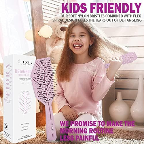 Fiora Naturals Detangling Hair Brush for Women, Detangler Hair Brush, Pink - Image 3