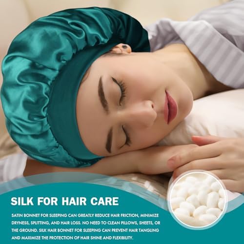 Satin Silk Bonnet for Hair, Double Layer Sleep Cap for Men & Women - Image 4
