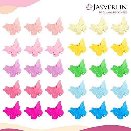 JASVERLIN Butterfly Clips for Women, 90s Mini Cute Hair Clips 50 Pcs - Image 2